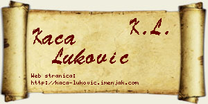 Kaća Luković vizit kartica
